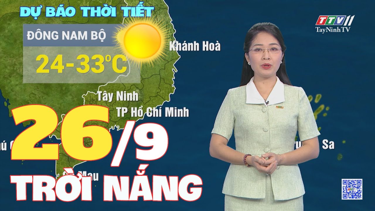 Bản tin thời tiết 26-9-2024 | TayNinhTVENT